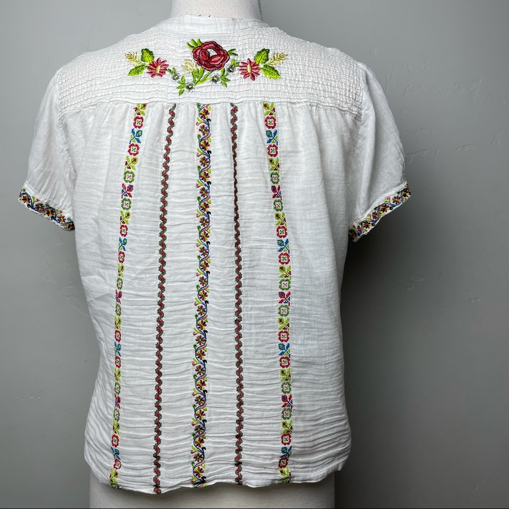Johnny Was Blouse Rose Embroidered - Picture 7 of 14